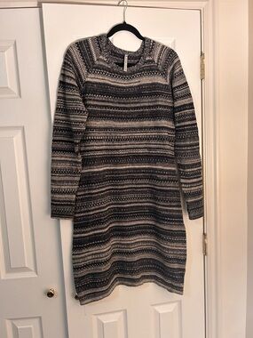 Kuhl Alessandra Striped Wool Sweater Midi Dress